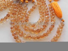 Golden Citrine Quartz Faceted Onion Shape Beads